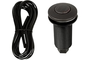 Garbage Disposal Air Switch with Air Hose, Sink Top Push Button Replacement for Air Switch Garbage/Waste Disposal Outlet - Akicon (Oil Rubbed Bronze)