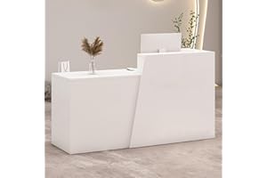 ZRBDDEF Empfangstheke mit Schublade und Ablagefächern – Moderner Kassentisch mit viel Stauraum, Empfangstisch für Büro, Salon, Geschäft oder Café