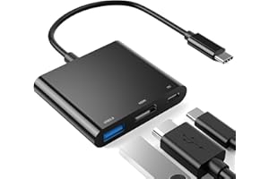 CABLEGLAXAY Adaptateur USB C HDMI 3 en 1, Adaptateur multiport USBC, Prend en Charge la Charge de 100 W, HDMI 4K@30Hz et USB 3.1, Compatible Thunderbolt 3/4, pour iPhone 15 Pro/15 Pro Max, Samung, Huawei, et Plus