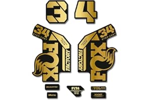 STAR SAM Pegatinas Compatibles con horquilla bici Fox 34 Factory Step Cast 2022 Cromado oro 1 CMT