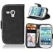 Produktbild S3 mini Hülle, Galaxy S3 mini Hülle, Samsung Galaxy S3 mini Hülle, Samsung Galaxy S3 mini Ledertasche, Anlike Samsung Galaxy S3 mini I8190 (4 Zoll) Schutzhülle Flip Hülle Wallet Case Tasche Cover Handy Zubehör Lederhülle Handyhülle [Klassische Normallackserie] Bookstyle mit Standfunktion Kredit Kartenfach - Schwarz