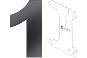 ‎CLEVERRY Cleverry Hausnummer, 20cm hohe anthrazit RAL 7106 pulverbeschichtete Zahlen aus Metall, Hausnummerntafel inkl. PVC-Schablone - massive Stahlplatte - einfaches montieren der Metallzahlen - Ziffer 1