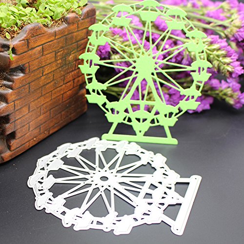 Amazingdeal365 Riesenrad Metall Form Schablonen Schneiden DIY Dekor Sammelalbum Karten Buchzeichen Lesezeichen als Geschenk für Freunde Geburtstag Kinder,Kindergarten Hobby Schule Handarbeit Unterricht usw. Ein tolles Geschenk! - 4