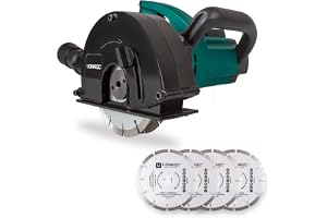 VONROC murfräs med sug [1 700 W] – slitsfräs för kabelspår [14/19/29 mm] – slitsmaskin 150 mm med skärdjup [4–40 mm] inklusive 6 diamantskivor