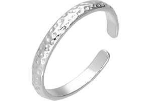 JEWELLERYBOX Sterling Silver Hammered Finish Adjustable Toe Ring