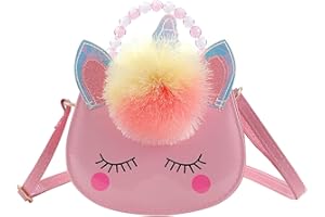 BTHRORO Licorne Sac à Main pour Filles, Princesse Mini Sac Bandoulière Mignonnes Épaule Mode Fourre Tout avec Poignée pour Enfants Filles Cadeau