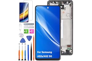 HLYGZX Ersatz Display für Samsung Galaxy A52s / A52 5G LCD-Bildschirm TFT , A526B A526W A526U A528B A528N LCD Display Touch Digitizer Assembly Reparaturteile Kit( Ohne Fingerabdruck, Schwarz mit Rahmen)