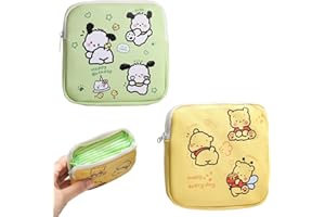 HAZMA 2 Pezzi Porta Assorbenti Da Borsa, 12 * 12Cm Carino Porta Assorbenti, Contenitori Per Assorbenti Igienici, Ricamo Borsa Porta Assorbenti Impermeabile Con Cerniera(C)