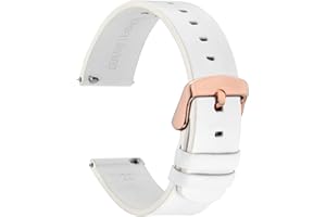 WOCCI Correas de Relojes Fina y Plana, Cuero de Grano Superior, Liberación Rápida, Bandas de Repuesto para Hombre y Mujer, 18mm 20mm 22mm