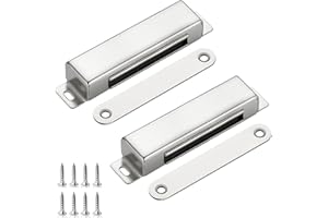 RAVINTE Magnetschnäpper, 2 Stück Türmagnet Extra Stark 40 kg, Edelstahl Magnetverschluss für Schranktüren, Küchenschränke und Kleiderschränke, Silber