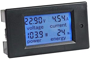 HiLetgo DC6.5-100V 0~20A LCD Voltage Current Power Energy Meter Multi Ammeter Voltmeter