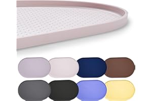 Hubulk 100% Waterproof Silicone Pet Feeding Mat with Raised Edge for Food and Water, Dog Bowl Mats, Cat Bowls Placemat with High Lip Protects Floor for Cats and Dogs (White Sand, 16"L x 10"W)