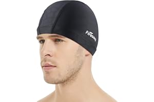 Firesara Bonnet de Bain Lycra Lycra Bonnet de Natation Anti-déchirure Confortable Non-Glissement pour Hommes Femmes Cheveux Courts Longue Adulte