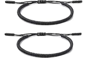 ZYMGUO 2 bracelets porte-bonheur tibétains+cadeau bouddhiste!- Fait main.Ajustable à votre poignet. Pour hommes et femmes. Bracelets d'amitié en tissu tressé-Style Tibet-Bracelet réglable