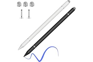 Arvoni 2 Piezas Lapiz para Tablet, 3 en 1 Lapiz Tactil Universal, Lápiz para Pantalla Táctil de Alta Sensibilidad y Precisión, Lápiz Stylus Lápiz Capacitivo Compatible con iPad Samsung Huawei Xiaomi