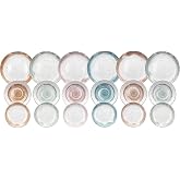 Tognana Sienna 6 Person 18-Piece Porcelain Dinner Service, Multi-Colour