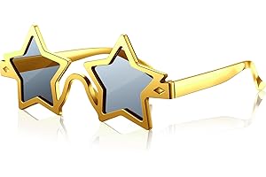 Photect Sternförmige Brille Pentagramm Sternenbrille Kostüm Sternform Brille Neuheit Karneval Stern Partybrille für Erwachsene Fotokabinen Requisiten