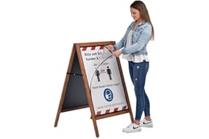 DISPLAY SALES Cavalletto pubblicitario in legno DIN A1 | porta menu esterno inclusa 2 pellicole magnetiche | lavagna ristorante da esterno resistente alle intemperie A1 | cavalletto espositore