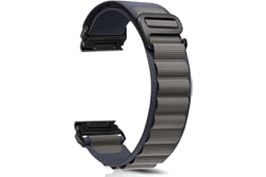 ZoRoll QuickFit 22 mm Strap for Garmin Fenix E/Fenix 8 47mm / 7 Pro/7/6 Pro/6/5 Plus/5, Sport G-Hook Replacement Band, Nylon Watch Bracelet for Garmin Tactix 8 47mm/Descent G2/Epix - Blue&Grey