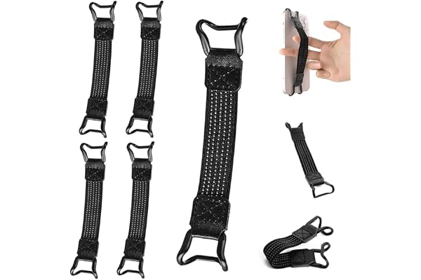 Kindle Dragonne pour 6-8" Kindle eReaders Fire Tablet - Kindle/Kobo/Voyaga/Lenovo/Sony Kindle E-Book Tablet, Sangle de Main Légère et Polyvalente à Haute Élasticité Support de Poignée 2PCS, Noir