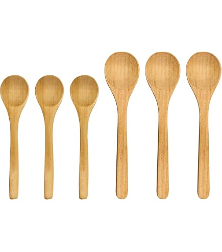 Lot De 4 Petites Cuillères En Bois Faites à La Main - Pour Thé, Miel, Cuisine, Dégustation - 14,5 Cm, Naturel