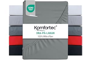 Komfortec dra-på-lakan i mikrofiber 180 x 200 cm – mjukt dra-på-lakan med allround gummi – anpassat lakan för madrasser upp t
