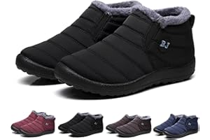 WIWIDANG Hokuto Boojoy Winter Boots, Men and Women's Winter Snow Boots, Fur Lining Waterproof Slip On Outdoor Warm Ankle Boots