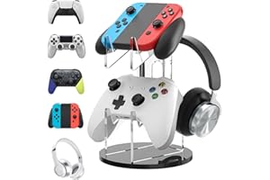 SPORWAY Support Manette: Xbox, Switch, Casque Gamer, PS5/PS3/PS4/PS2/Switch Pro/Xbox, 3 Manettes et 1 Casque