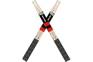 DIDA Drumsticks American Hickory Drumsticks Drumsticks Drumsticks für Schlagzeug Rutschfester Griff Percussion Drumsticks für Professionell Live Performance & Drum Kit Practice Zubehör (2 Paar, 5B)