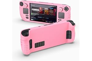 IINE Protective Case for Steam Desk, Steam Desk Silicone Cover Case, 9-in-1 Protective Silicone Shell with Anti-Scratch Cover Protector Steam Deck Accessories Set,Pink