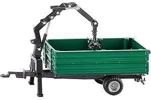 Siku 2896, Oehler Combination Trailer, 1:32, Metal,Plastic, Green, Incl. mounted crane and 3 attachments