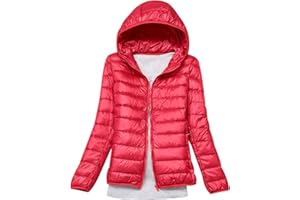 HAXNOHEY Doudoune Legere Femme Doudoune Légère Femme Hiver Veste Doudoune Capuche Fine Ultralight Femme Grande Taille Veste Matelassée Puffer Jacket Femme Blouson Doudoune Duvet Plume Cintrée Oversize Femme