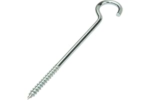 AERZETIX - C57980 - Lot de 25 crochets pitons coudés à visser Ø4x70 mm en forme C - crochet ouvert à vis autotaraudeuse - en acier zingué - couleur argent