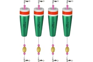 THKFISH Flotadores de Pesca Mar Boyas de Pesca Tope Silicona Pesca Flotadores Que Hacen Estallar Ponderados 4 Piezas Naranja,Verde,Amarillo