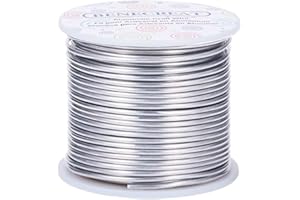 BENECREAT 2mm (calibre 12) 100 pieds (30m) fil d'aluminium résistant au ternissement couleur principale pour bijoux perles artisanat sculpture modèle squelette