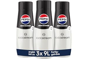 ‎SODASTREAM SodaStream Sirup 3x Pepsi Zero Zucker - 1x Flasche ergibt 9 Liter Fertiggetränk, Sekundenschnell zubereitet und immer frisch, 440 ml