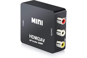 QGECEN HDMI till RCA Adapter, HDMI till RCA Omvandlare, AV Komposit CVBS videostöd PAL/NTSC för Xbox 360/One, PlayStation 3/4