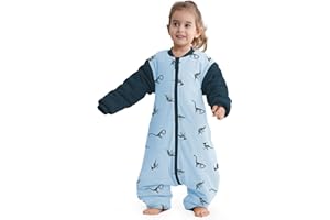 Miracle Baby® Sac de Couchage d'hiver pour Bébé 2.5TOG, Gigoteuses Douillette à Pieds, Grenouillère Manche Longue Amovible, Turbulette Primtemps Automne Hiver, Longueur 72 cm, 6-18 Mois