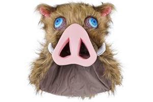 CoolChange Máscara/gorra de jabalí con pellejo de Inosuke Hashibira | Cabeza de jabalí para los fans de D. Slayer