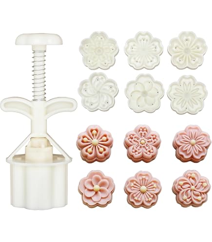 Mooncake-Formen-Set Mit 6 Ausstechformen & Presswerkzeug – Für Mondkuchen, Kekse, Desserts