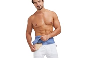 Heagimed Ostomy Belt for Man, Adjustable Blue Stoma Support Belt for Swimming & Sports, Inner Pocket to Hold Colostomy Bags, Size M (34"-43")
