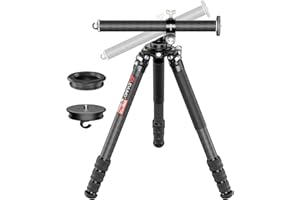 EVUMO Treppiede in fibra di carbonio con colonna centrale orizzontale, 81,9" Professionale Heavy Duty Carbon Bowl Tripod Stand per fotocamera Canon Nikon Sony DSLR, Videocamera, 10 strati di fibra di