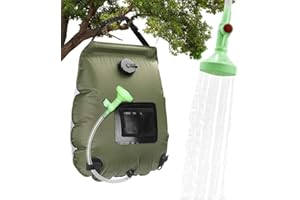DASIAUTOEM Bolsa de ducha solar, 5 galones/20 l portátil al aire libre, bolsa de ducha solar para campamento, calefacción, bolsa de ducha con manguera extraíble y cabezal de ducha conmutable para camping, senderismo, natación, viajes