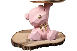 XILENY Svuotatasche da Ingresso Design, Statua di Orso in Resina Vassoio Decorativo, Vassoio Portaoggetti, Vassoio Portachiavi Ingresso, Porta Caramelle da Tavolo,Decorazioni per la casa