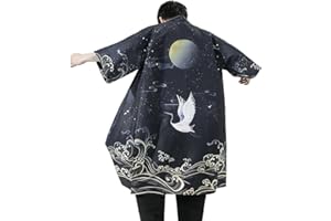 HAORUN Kimono japonais ample Yukata pour homme - Style vintage