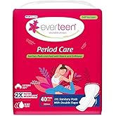 everteen Period Care XXL Soft Neem-Safflower Sanitary Pads for Women - 40 Pads, Rash Free, Anti Tan, Skin Friendly, Double Wi
