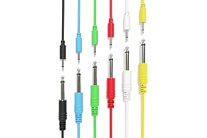 ExcelValley - 6A-Pack - Cavi Mono Patch TS 3,5mm 1/8" a 6,35mm 1/4" Eurorack Synth CV Gate [200cm 79"]