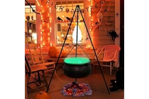 HFSAZJ Halloween Decorations Outdoor Witches Cauldron on Tripod With Lights And Stand, Halloween Outside And Inside Decor For Yard