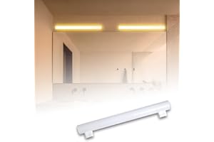 Maxled, Light is Led! Linestra LED S14S 30cm 8W Equivalente a 60W 600LM Blanco Cálido 2700K LED Lineal Lámpara Angulo de Haz 180° S14S Bombilla Tubo 2 Casquillos para Cocina Baño Espejo No Regulable
