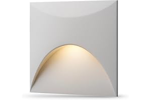 ‎LAMBADO lambado® LED Treppenbeleuchtung für Innen & Aussen | IP65 Wasserschutz | 230V Unterputz Treppenlicht 3W Warmweiss | Wandeinbauleuchte für Treppen | Treppenstufenbeleuchtung